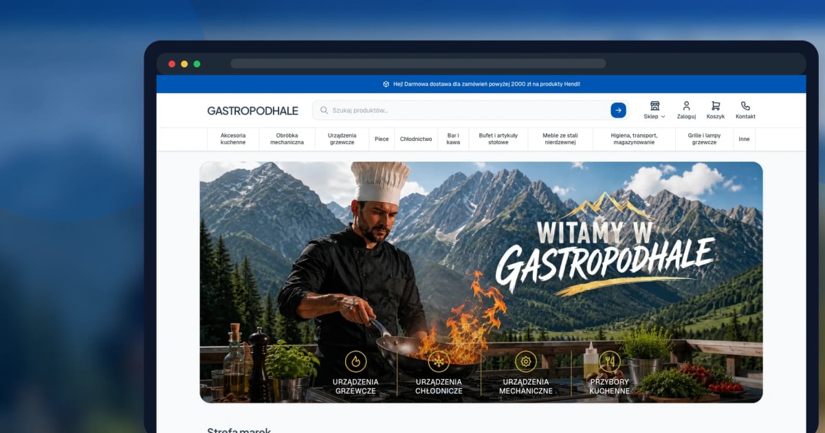 GASTROPODHALE - a catering equipment store for Podhale - case study by 234.studio