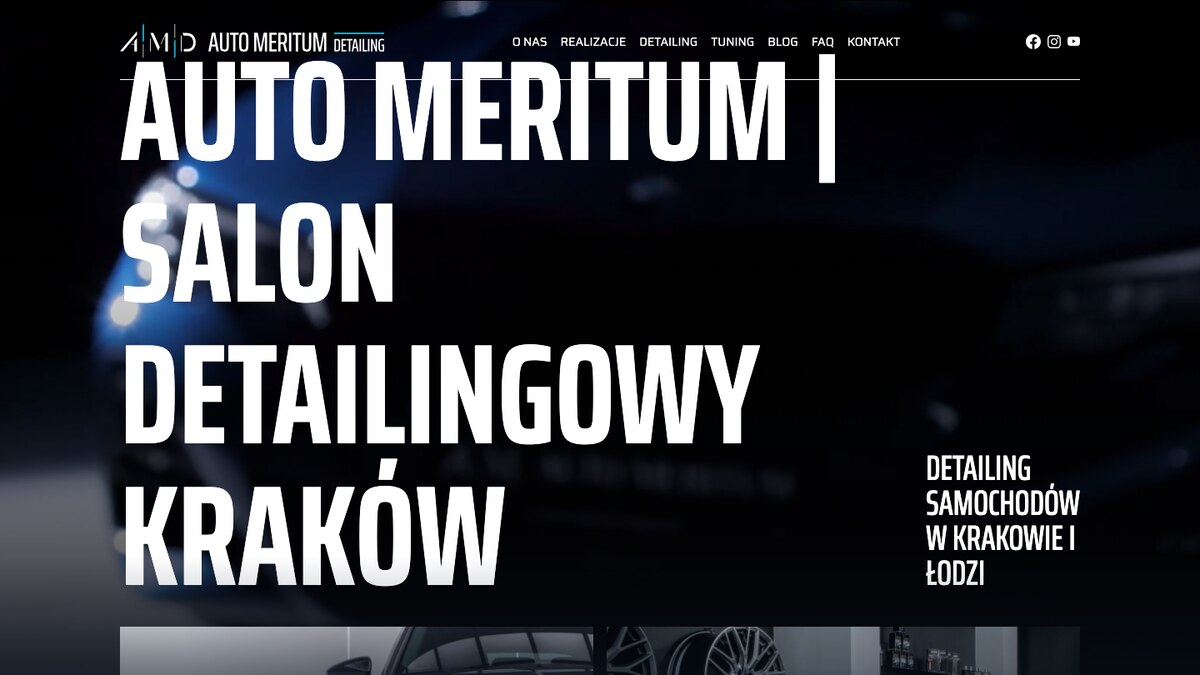 Auto Meritum Detailing - strona dla salonu detailingowego z Krakowa