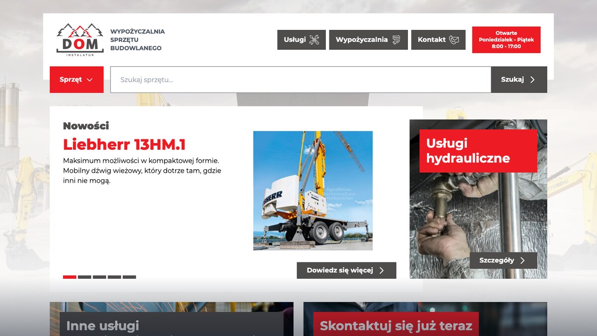 DomInstalator - wypożyczalnia sprzętu i usługi budowlane