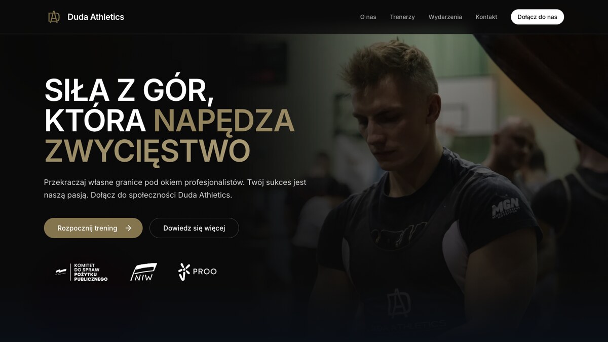 Duda Athletics — strona dla klubu siłowego z Nowego Targu
