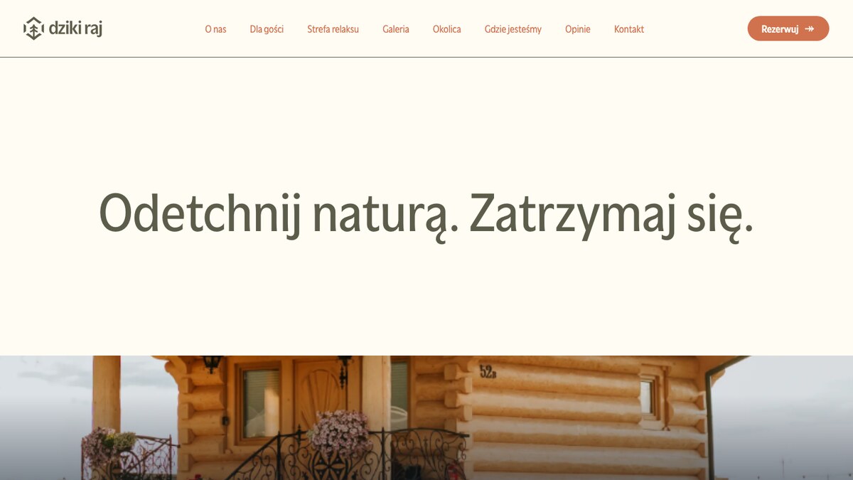 Dziki Raj - strona dla domków z balią i sauną na Orawie