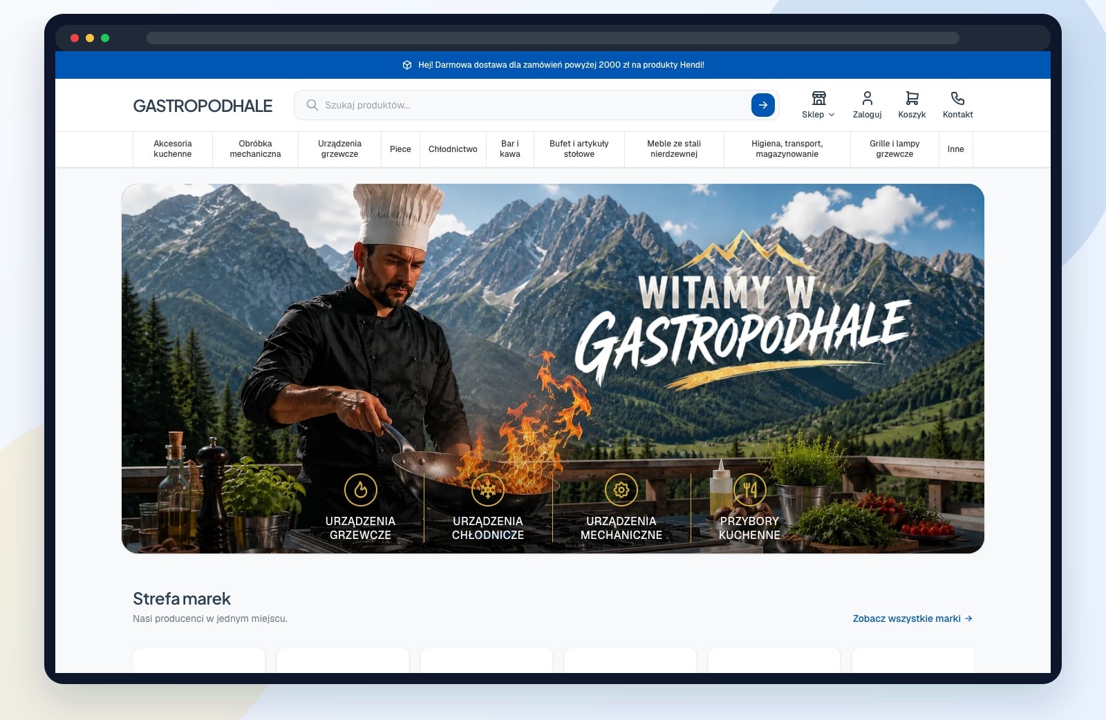 Screenshot strony gastropodhale.pl