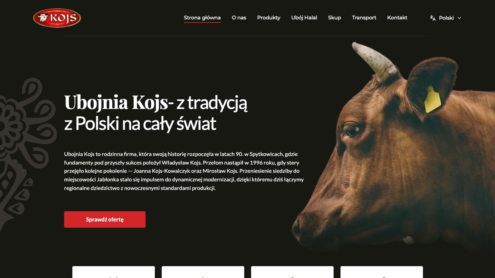 KOJS - strona dla ubojni z Podhala z ofertą eksportową