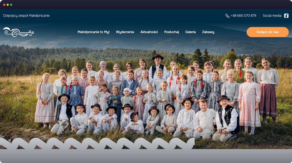 Screenshot strony malolipnicanie.pl