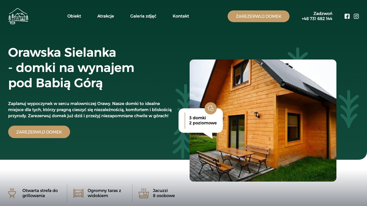 Orawska Sielanka - strona dla domków z jacuzzi pod Babią Górą