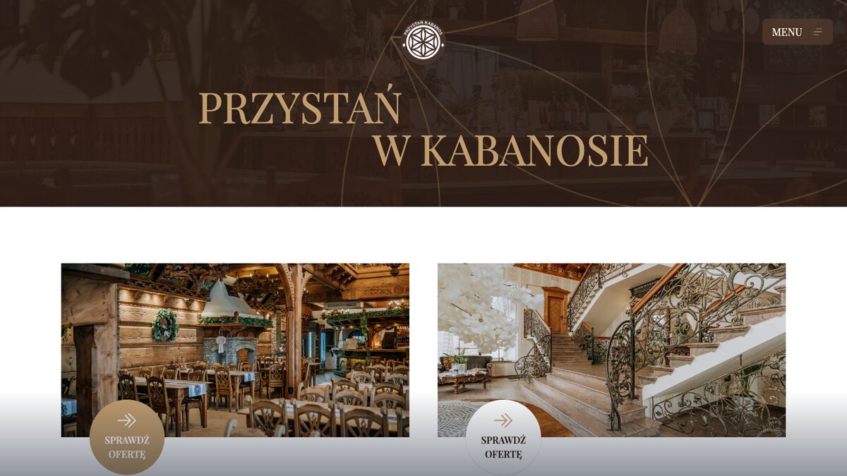 Przystań w Kabanosie - strona dla restauracji z klimatem górskiego domu